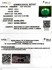 4.93/CT Natural Panna Stone with Govt. Lab Certificate-11925D48123